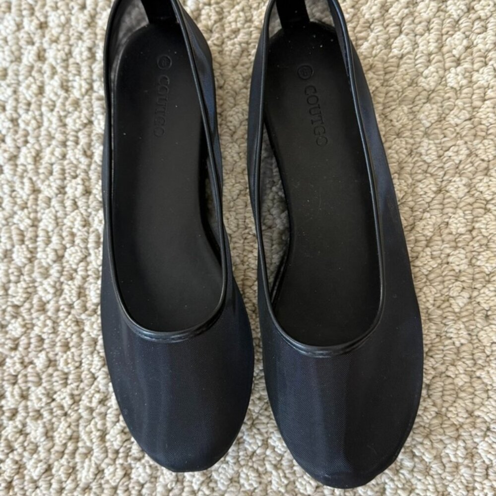 Trendy Black Mesh Flats